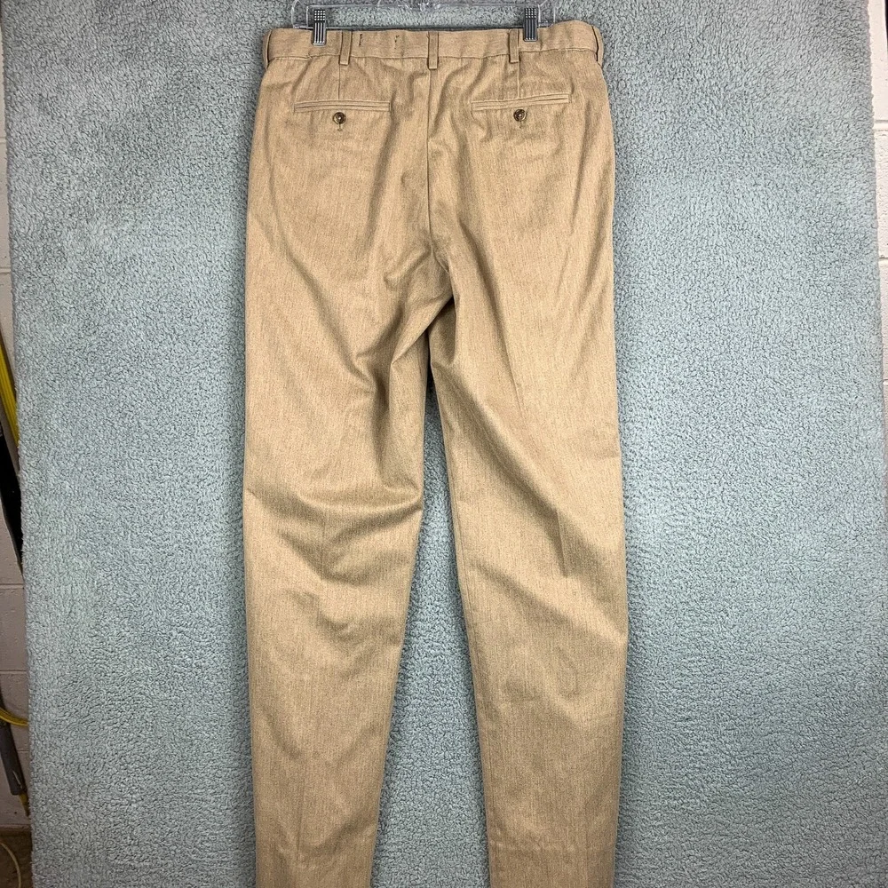 Lands End Pants Mens 34 Tan Traditional‎ Fit Straight Chino Business Casual Work
